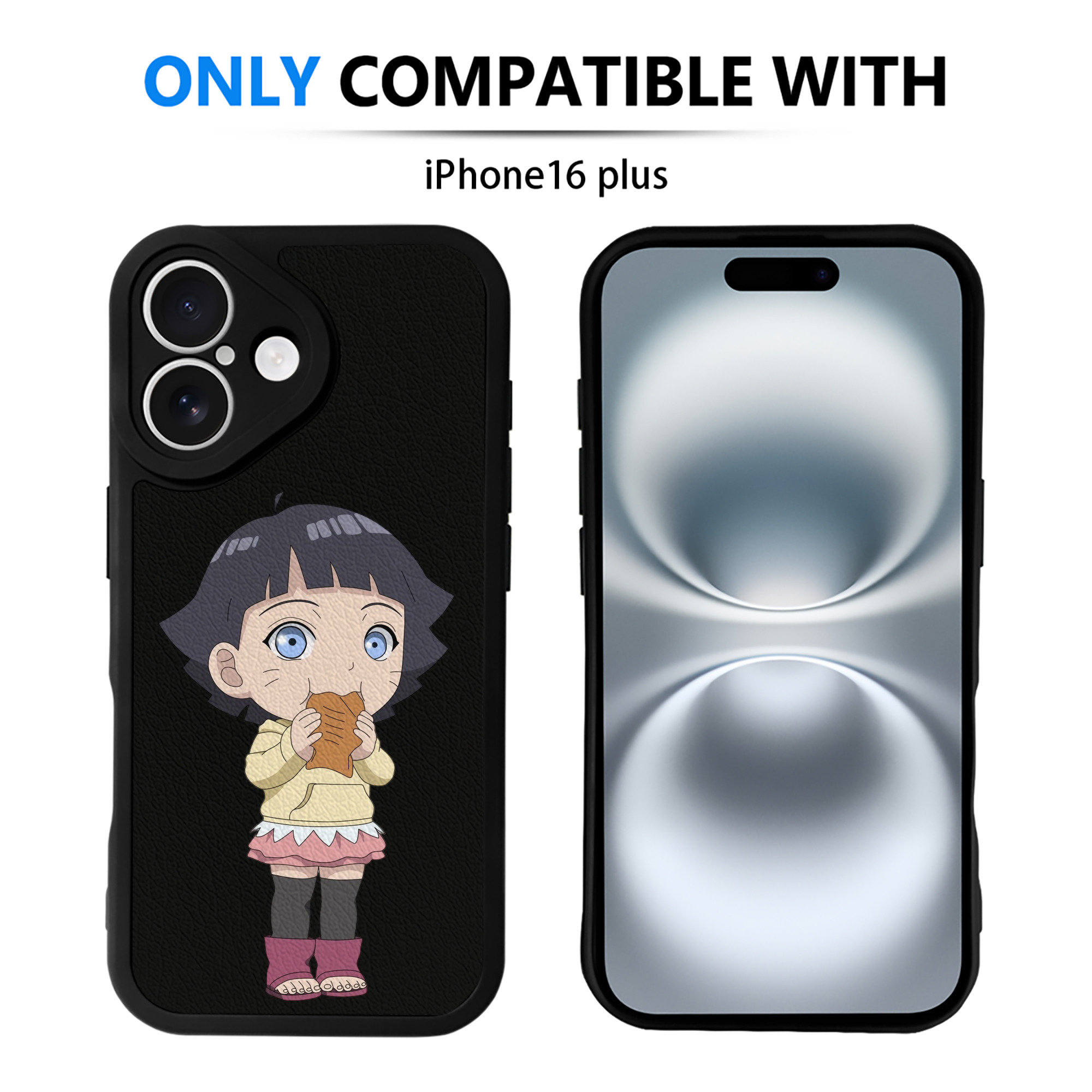（画像用） NARUTO -ナルト- うずまき ヒマワリ Uzumaki Himawari 【iPhone 16シリーズ対応】シリコンスマホケース（レザー調） 材質：シリコン